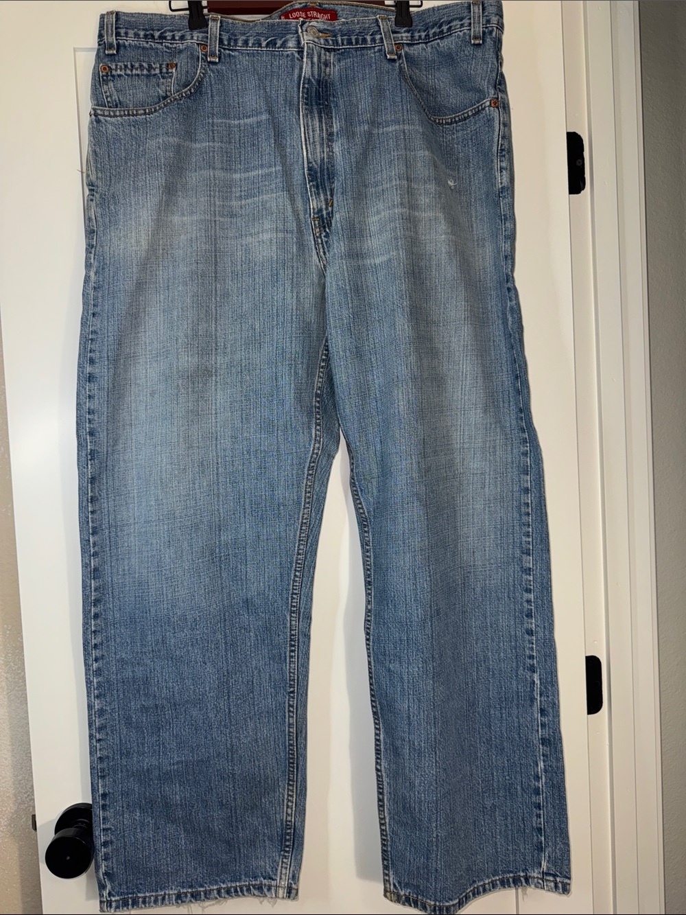 Levi's Light Blue Men’s 569 Loose Fit Straight Jeans Sz 40x31 distressed hems